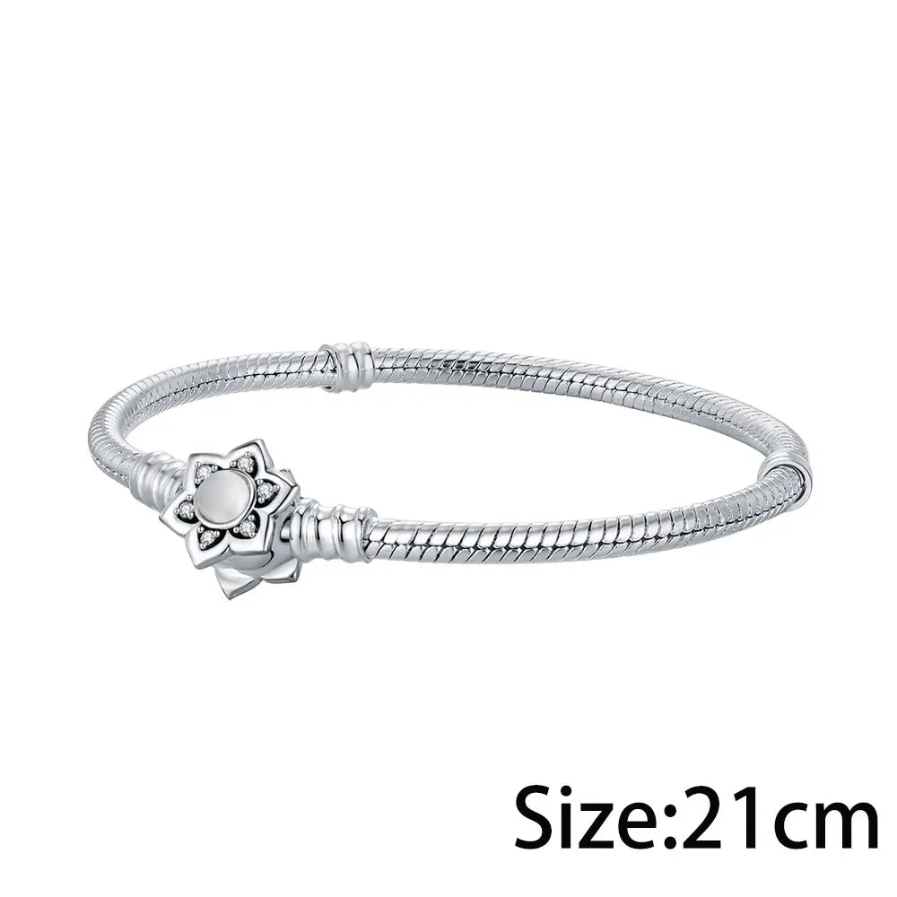 925 Sterling Silver Lotus Charm Bead | Fit Pandora Bracelet DIY Women’s Fashion Jewelry