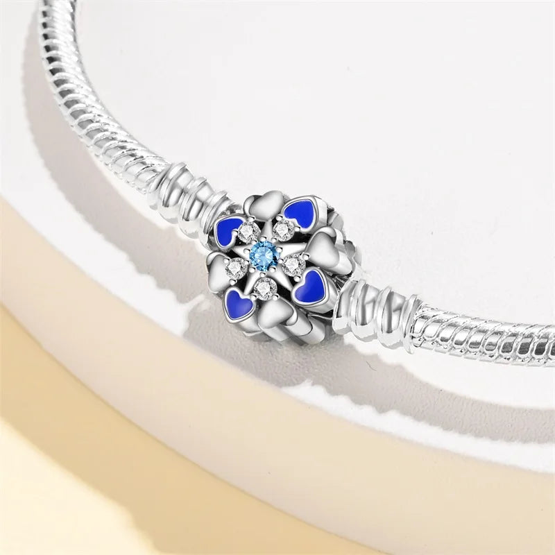 925 Sterling Silver Rainbow Leather Braided Bracelet | Eternal Love Stars & Moon Charm – DIY Women’s Beaded Jewelry Gift