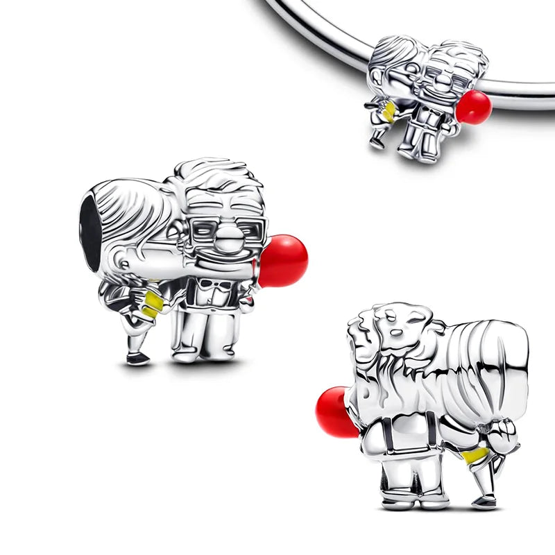 New Halloween Disney Cheshire Cat & Stitch Charm Beads – Fit Original Pandora Bracelet & Necklace, Women’s Holiday Jewelry Gift