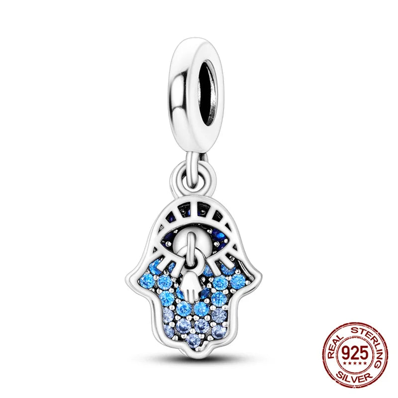925 Sterling Silver Blue Zircon Evil Eye Charm | Original Devil Eye Series Bead Fits Pandora Bracelet – Women’s DIY Jewelry Gift
