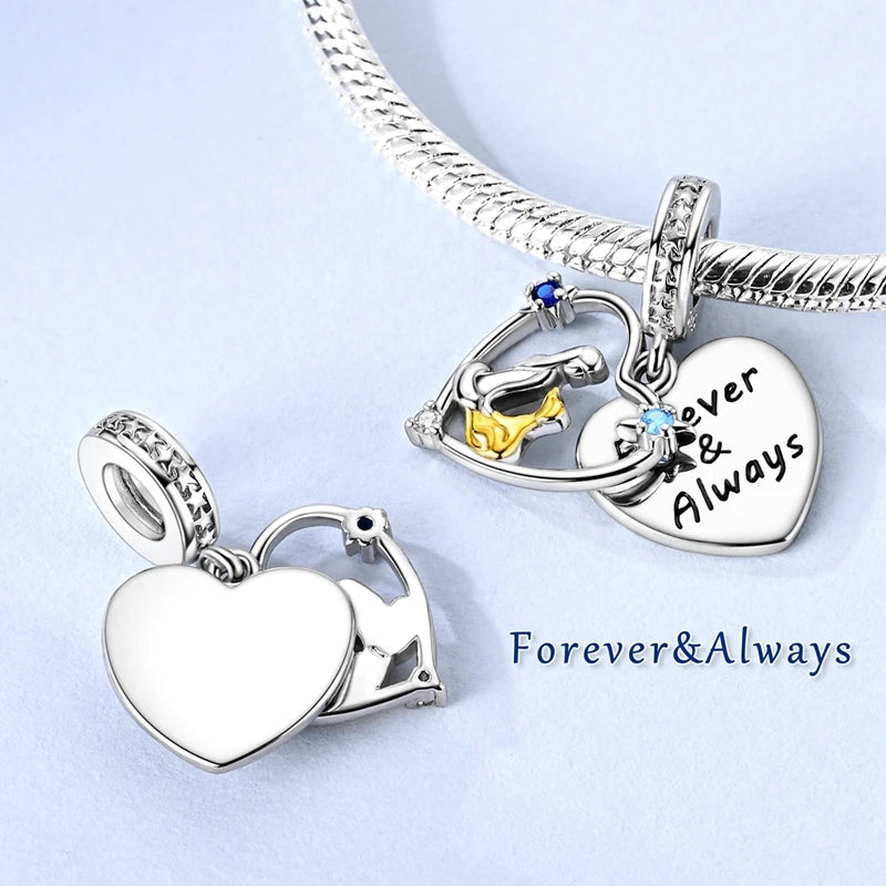 Hot Sale 925 Sterling Silver Moments Keychain Charm | Fit Original Bracelet Beads Women’s Elegant Jewelry Gift