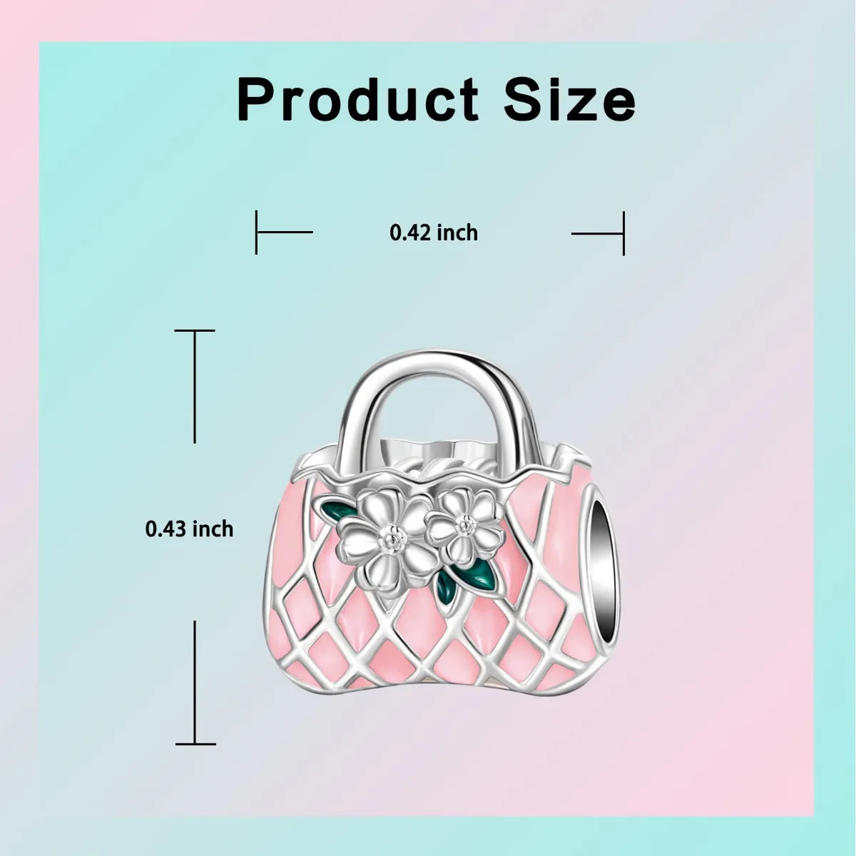 Romantic Pink Flowers 925 Sterling Silver Charms | Bag Lipstick Heart Bow Rose Bead Fit Original Bracelet DIY Jewelry Gift