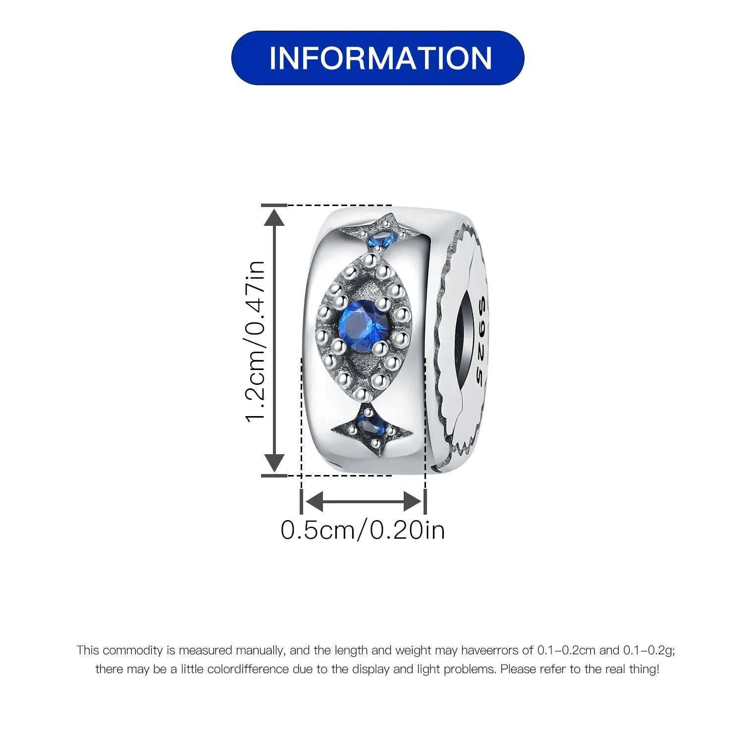 925 Sterling Silver Pave Clip Charms with Safety Chain | Colored Beads Stopper Clasp Fit Original Pandora Bracelet Jewelry