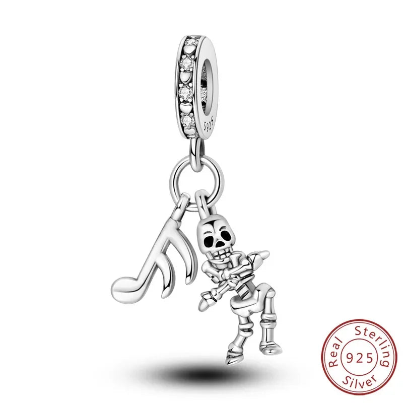 Halloween 925 Sterling Silver Luminous Pumpkin Witch Charm | Skeleton, Mummy & Candy Bead for DIY Bracelet Jewelry Gift