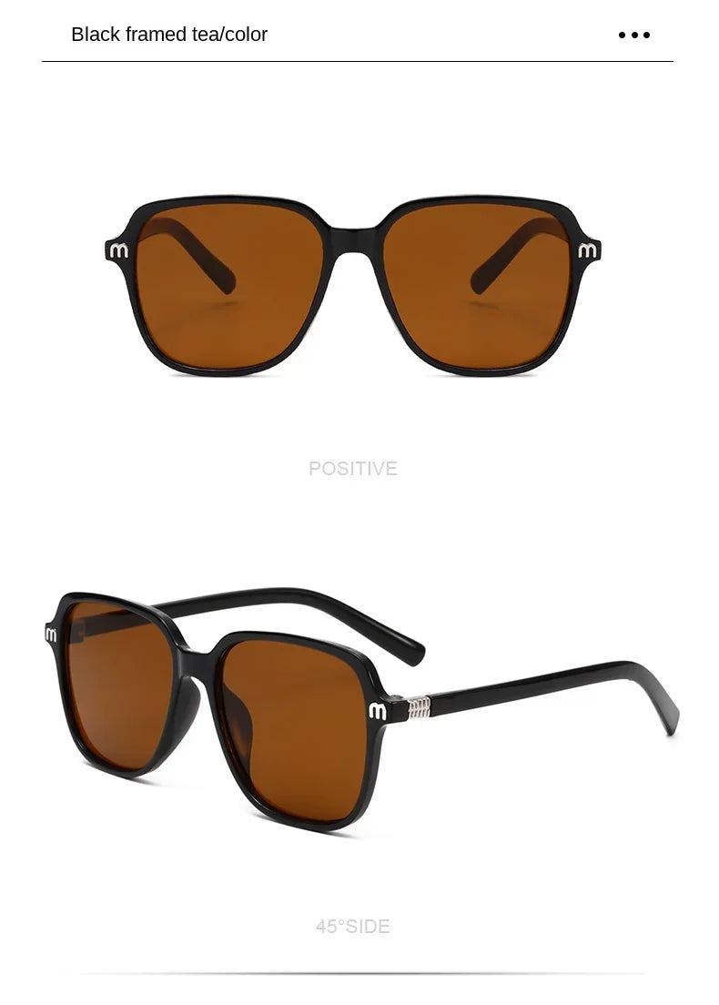 NEW Brand Sunglasses – Women’s Square Classic Large Frame & Men’s Rectangular Retro Sun Glasses | Letter Design UV400