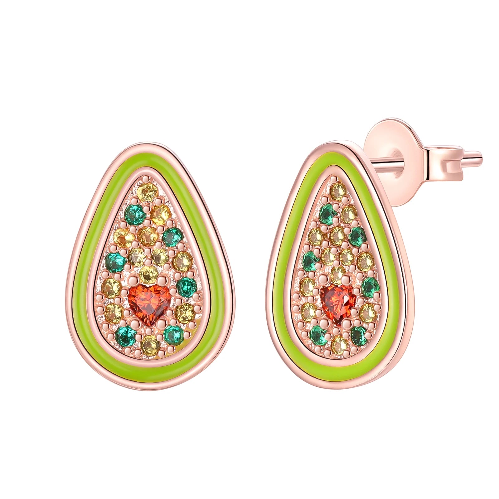 925 Sterling Silver Cute Fruit Earrings – Cherry, Strawberry, Apple & Grape for Women