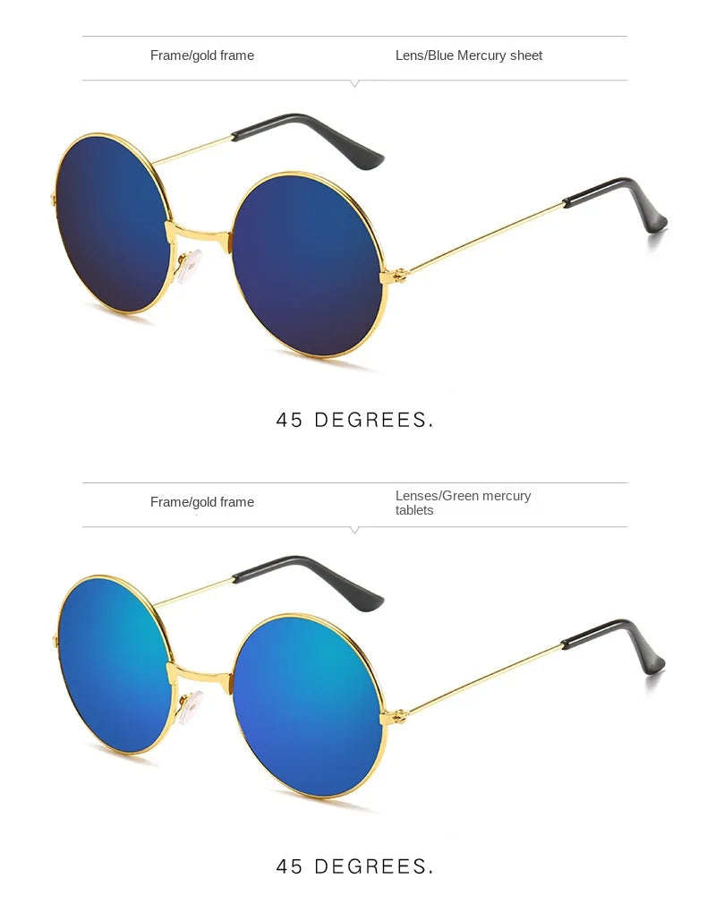 Popular Fishing & Leisure Round Metal Sunglasses – Retro Vintage Fashion Eyewear for Men & Women | UV400 Sun Glasses 2022