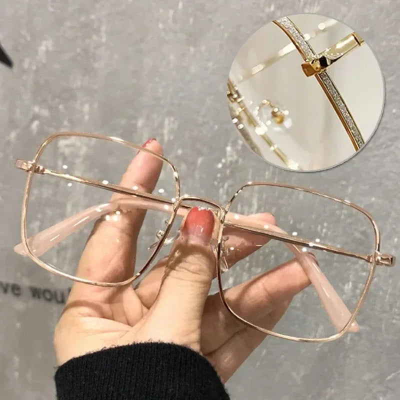 Square Metal Frame Anti Blue Light Computer Glasses – Unisex Optical Spectacles for Women & Men | Transparent Lenses Очки Прозрачные