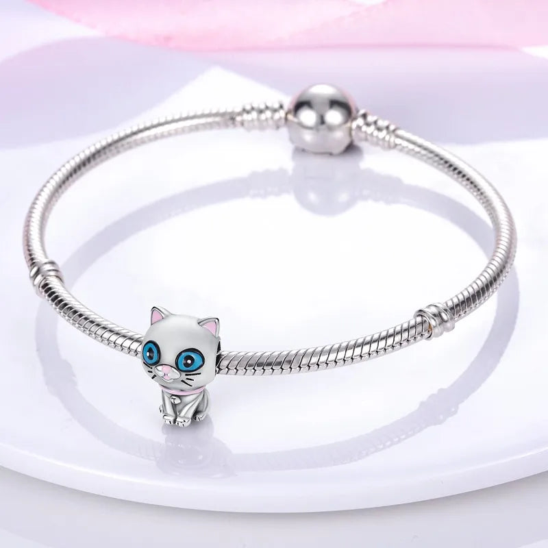 Cat Collection 925 Sterling Silver Charms Bead | Persian Bell & Multifarious Cat Dangle Fit Pandora Bracelet Necklace DIY Jewelry