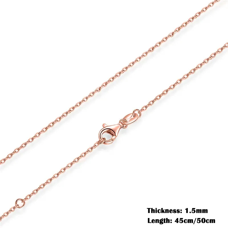 BAMOER Classic 925 Sterling Silver O-Chain Necklace – Adjustable Box Chain for Women