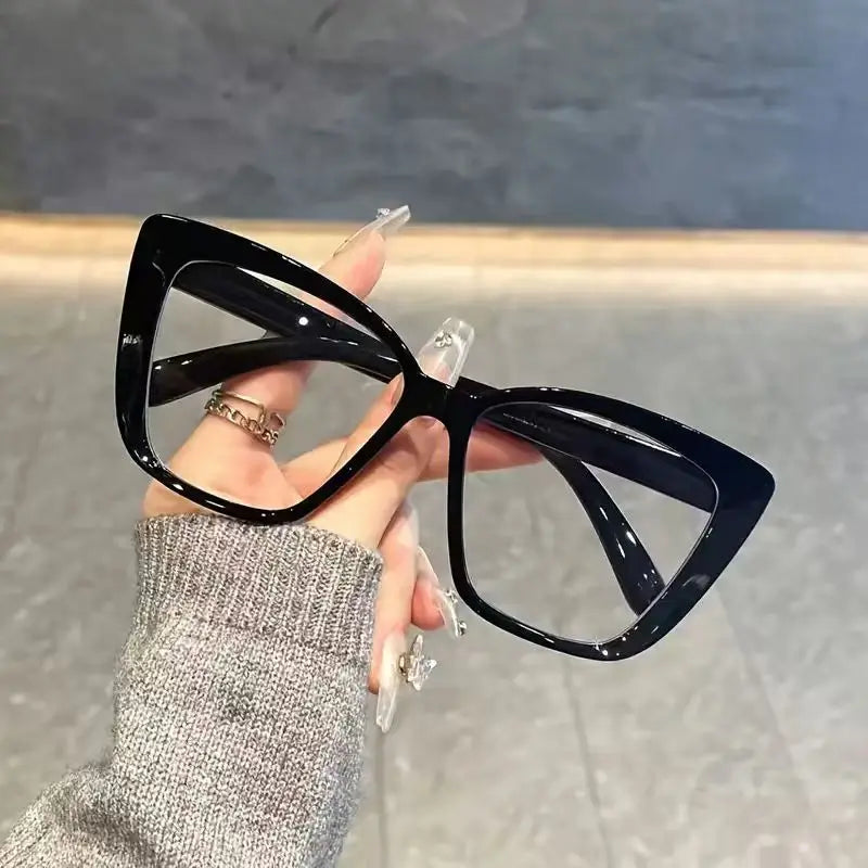 1Pc Classic Fashion Cat Eye Frame Glasses – Non-Prescription Casual Eyewear for Daily Wear, Studying & Reading