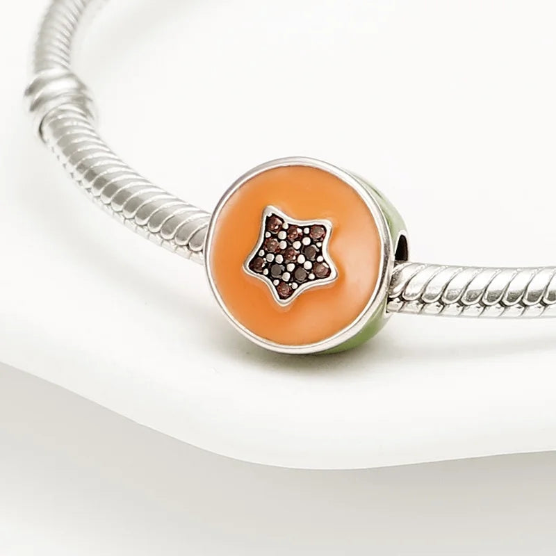 925 Sterling Silver Squirrel & Maple Leaf Charm | Shiny Zircon Autumn Beads Fit Pandora Bracelet DIY Jewelry