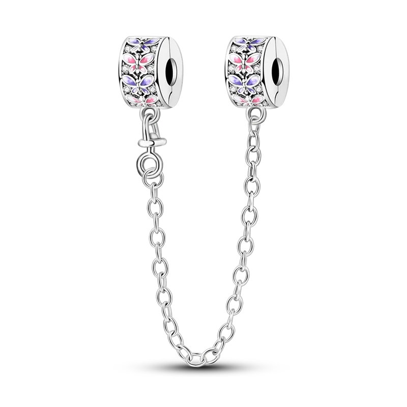 925 Sterling Silver Star Moon Safety Chain Charm | Pandora Fit Jewelry