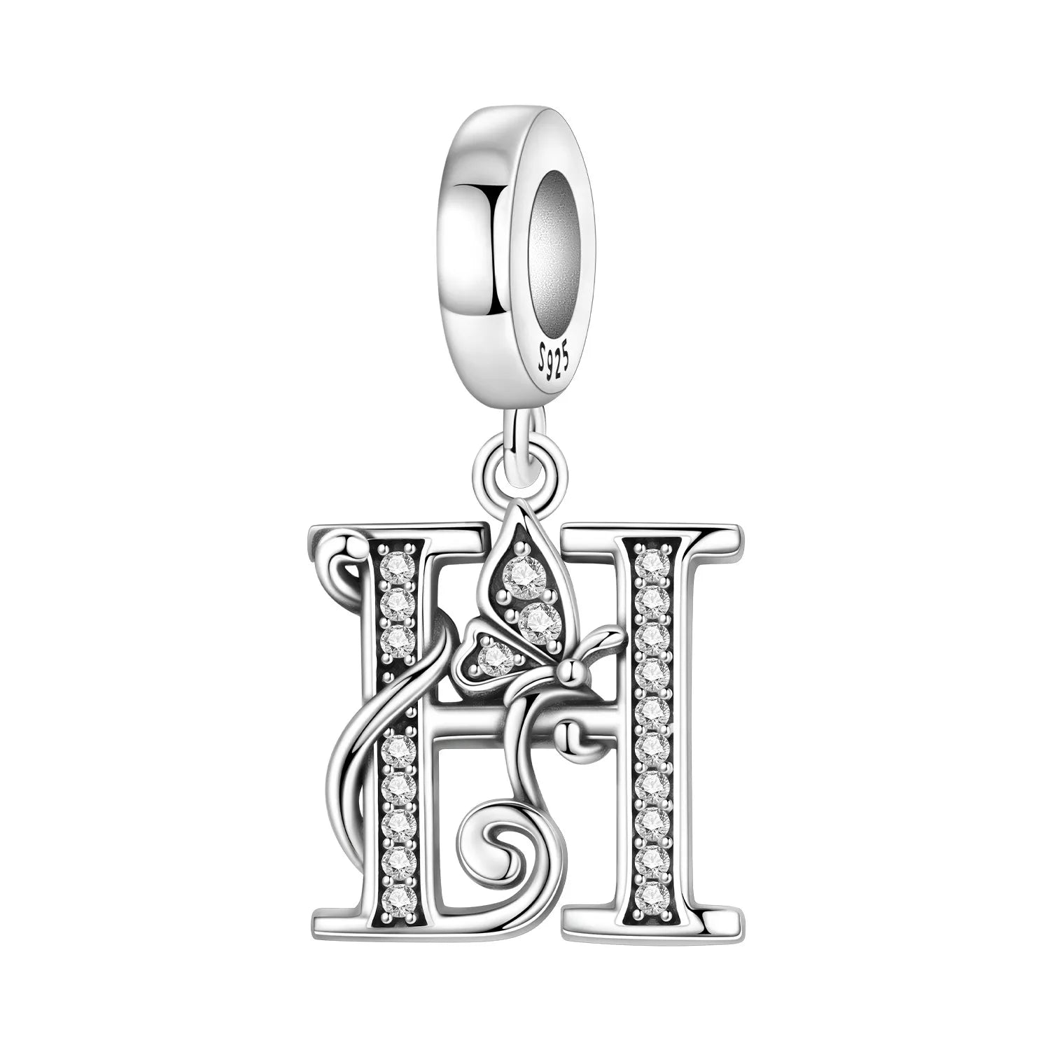 Original S925 Sterling Silver Butterfly & A-Z Letter Beads – DIY Bracelet & Necklace Jewelry