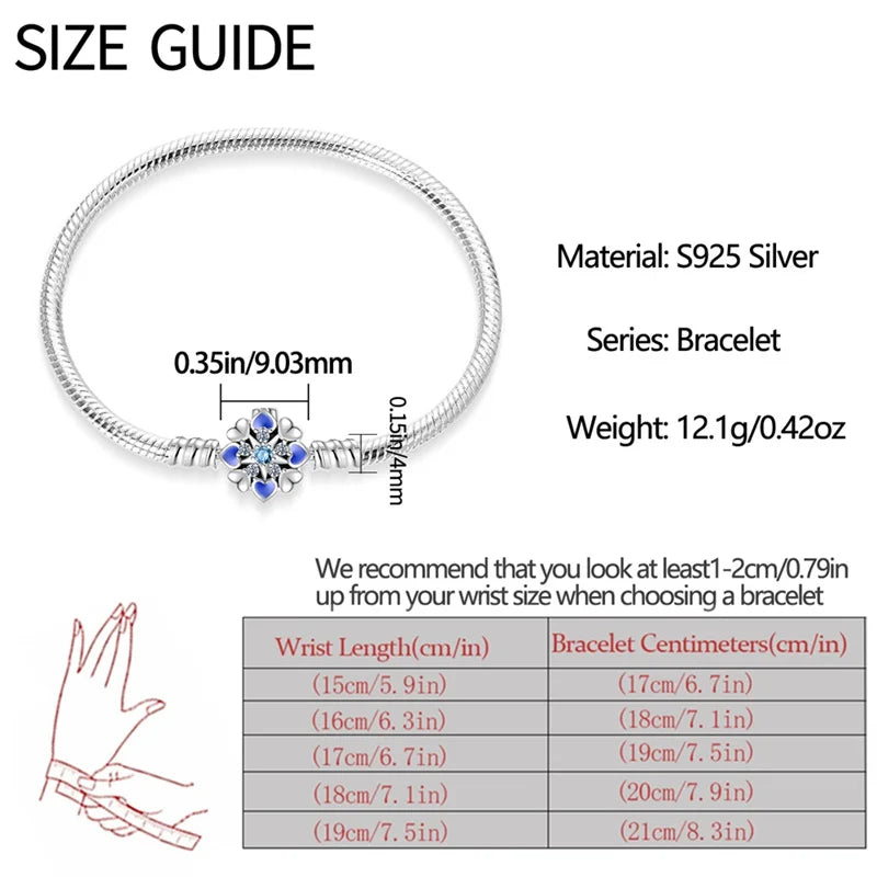 S925 Sterling Silver Snake Bone Chain Bracelet | Pandora Fit DIY Jewelry