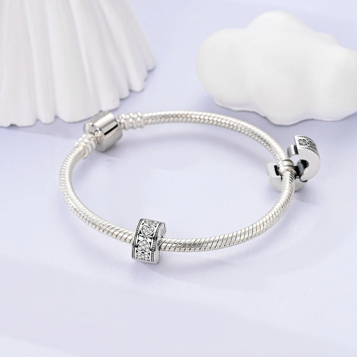 Original 925 Sterling Silver Stopper Bead Clip Charm | Fits Bangle Bracelet DIY Jewelry