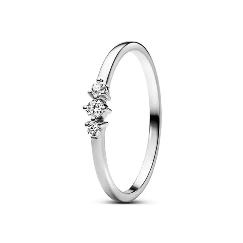 925 Sterling Silver Double Heart, Bow & Starfish Crown Rings | Women’s Moon Ring Fine Jewelry Wedding & Valentine Gift