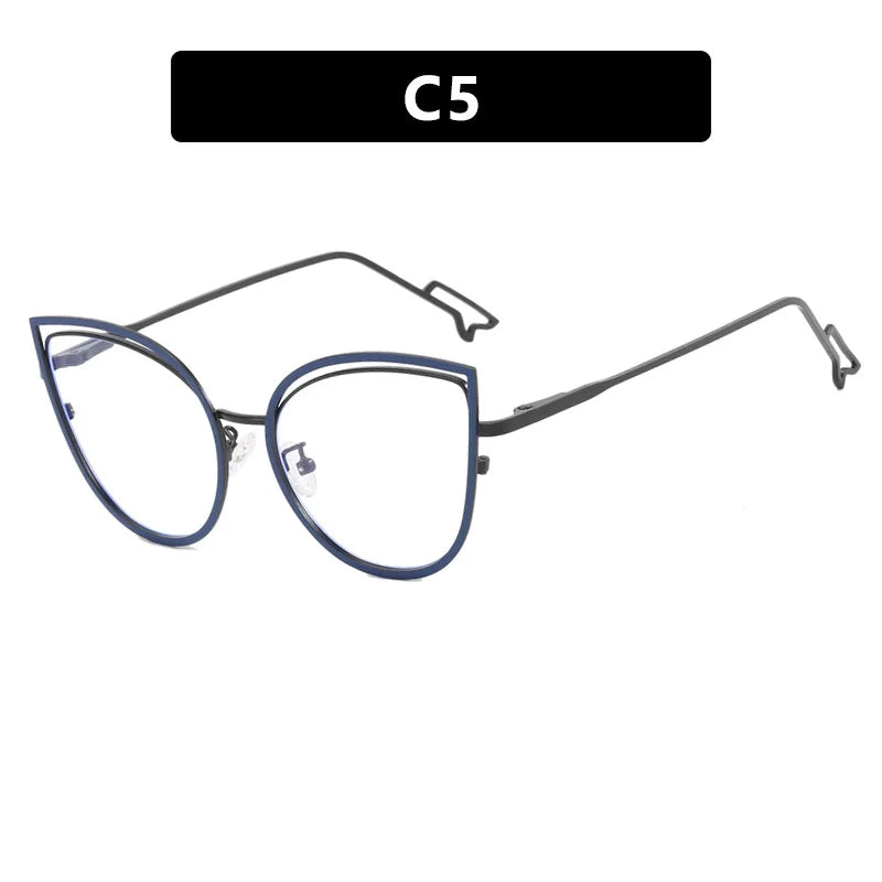TANOXI Anti Blue Ray Reading Glasses for Women – Ins Metal Business Sunglasses for Men | Cat Eye Goggle UV400 Oculos Sol