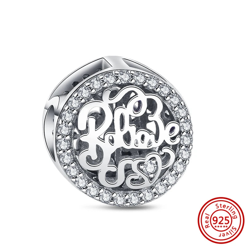 925 Sterling Silver Heart Pave Zircon Family Tree Charm | Fits Original Bracelet Women’s Luxury Jewelry Gift