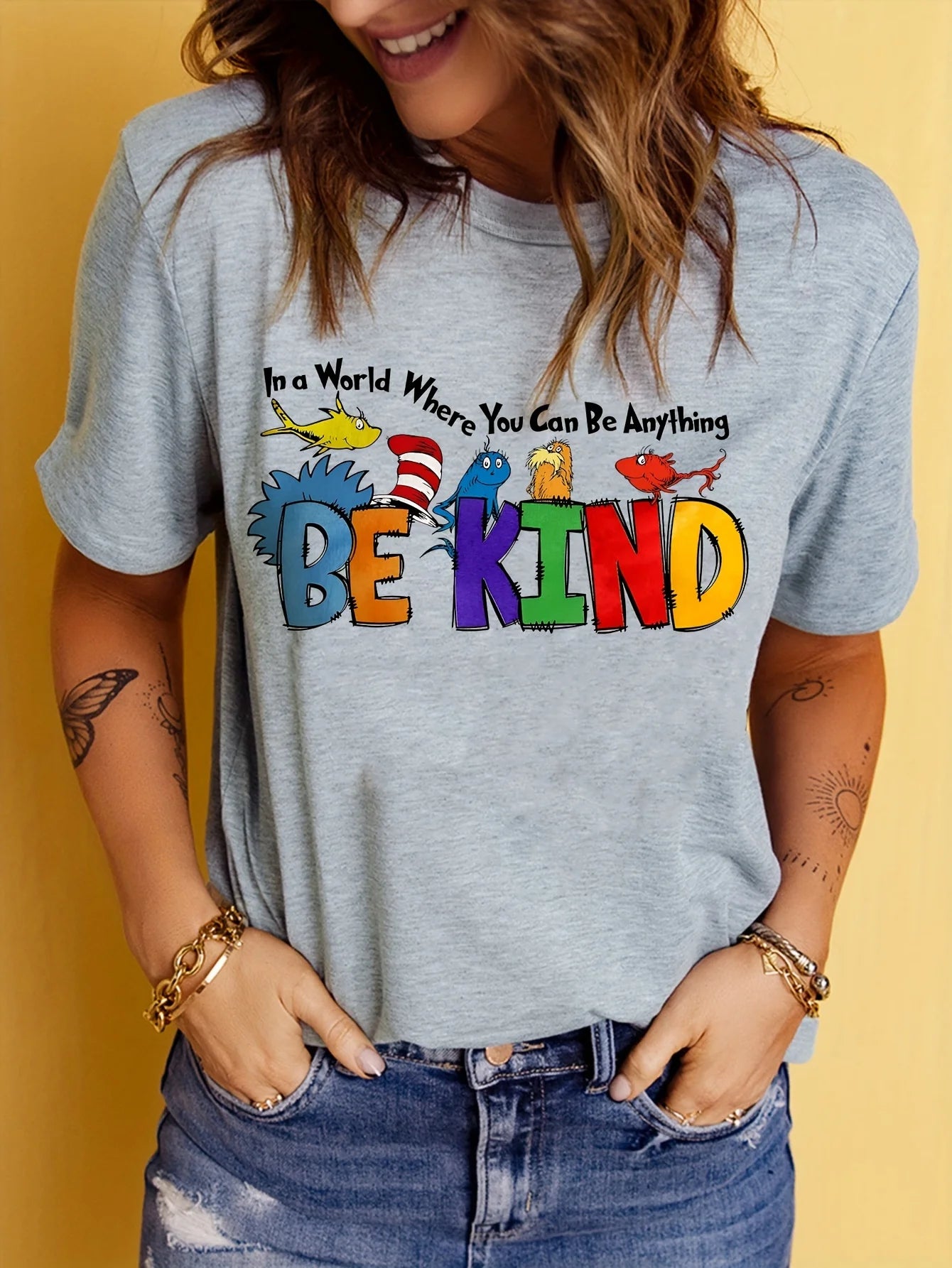 Women’s Valentines Vintage “Be Kind” Print T-Shirt | Short Sleeve Crew Neck Casual Top