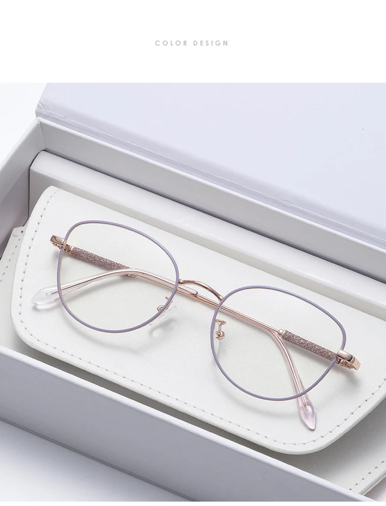 2025 New Fashion Cat Eye Glasses – Popular Non-Face Frame Myopia Eyewear | Light-Discolored Lenses Glasses 050