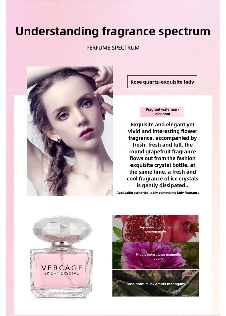 50ML Osmanthus Peony & Pomegranate Perfume for Women – Crystal Diamond Series | Light, Elegant & Long-Lasting Fragrance
