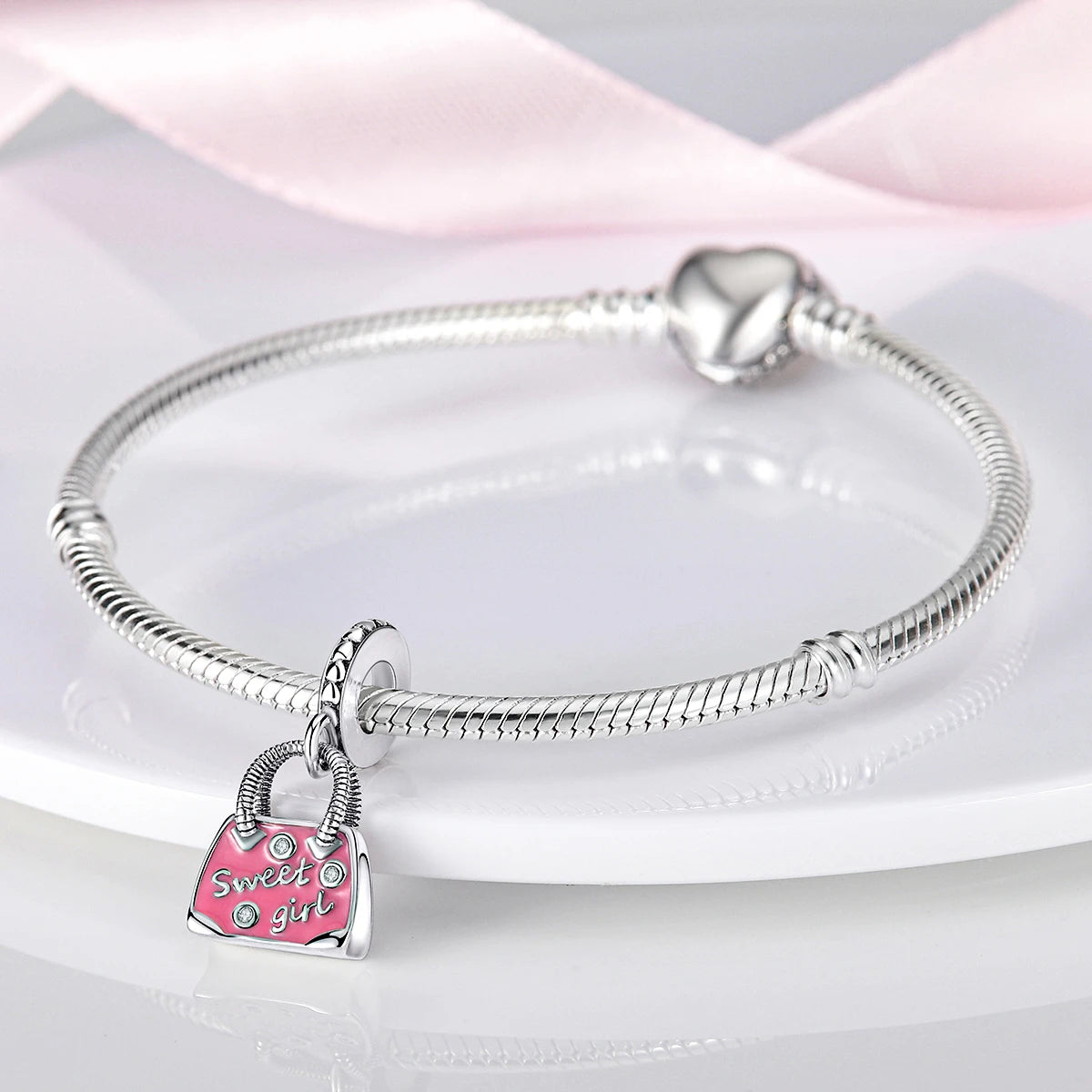 S925 Silver Heart Love Mom Infinity Charm | Dangle Bead Fit Bracelet Jewelry Mother’s Day Gift