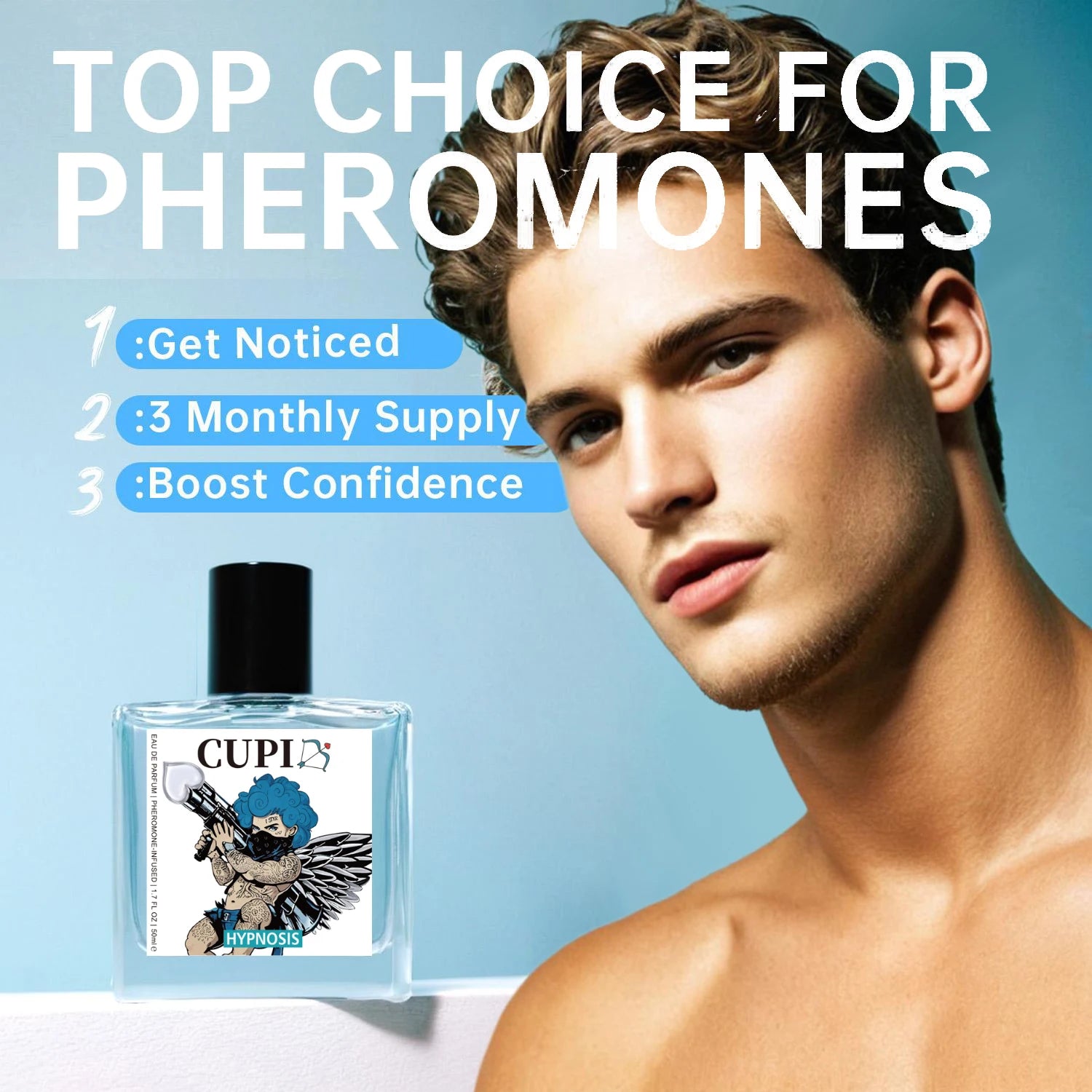 Cupid Cologne 50ml for Men – Long Lasting Pheromone Perfume | High-Quality Masculine Cologne to Attract Women & Enhance Intimacy