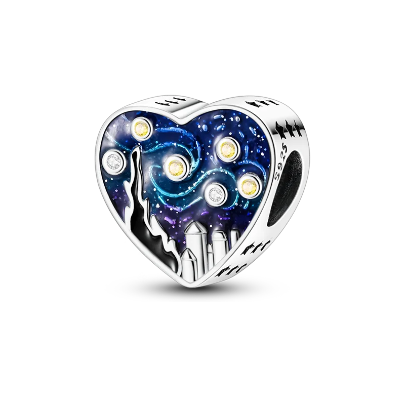 925 Sterling Silver Zircon Bowknot Heart Balloon Charms | Original Pendant Beads Fit Bracelet DIY Fine Jewelry for Women