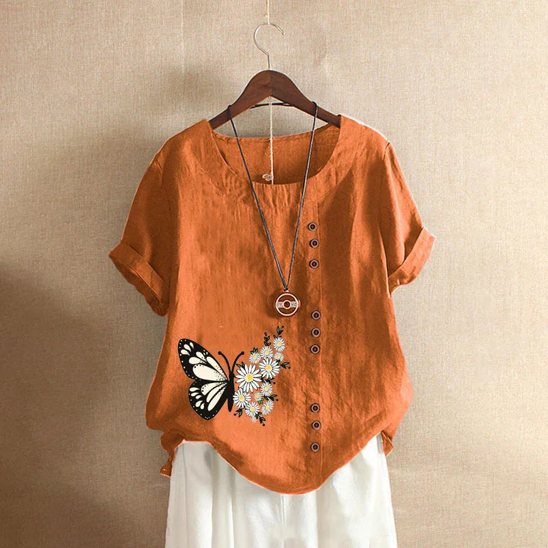 Women Cotton Linen Streetwear Summer Y2K Tops – Vintage Casual Elegant T-Shirt Loose Fashion Tee 👕✨