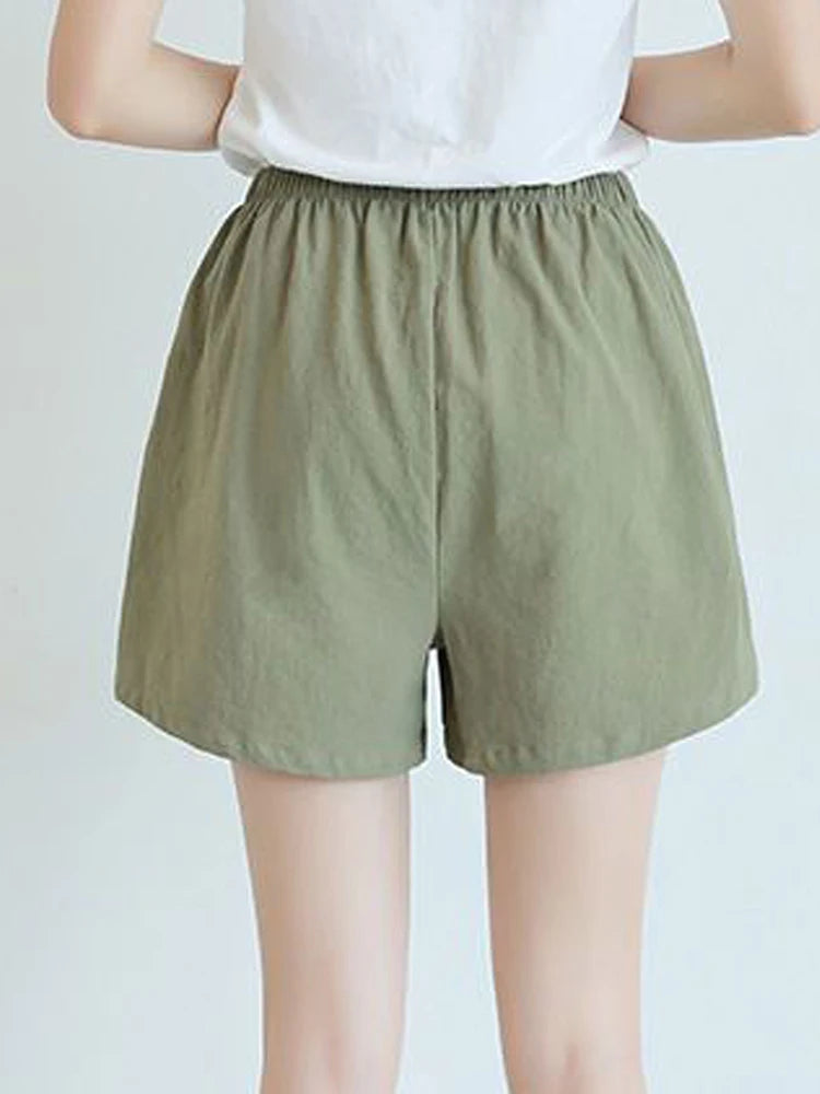 ✨ HELIAR Casual Linen Shorts for Women 🩳 High-Waist Gym & Workout Shorts 👟 Ladies Sport Femme Summer Shorts