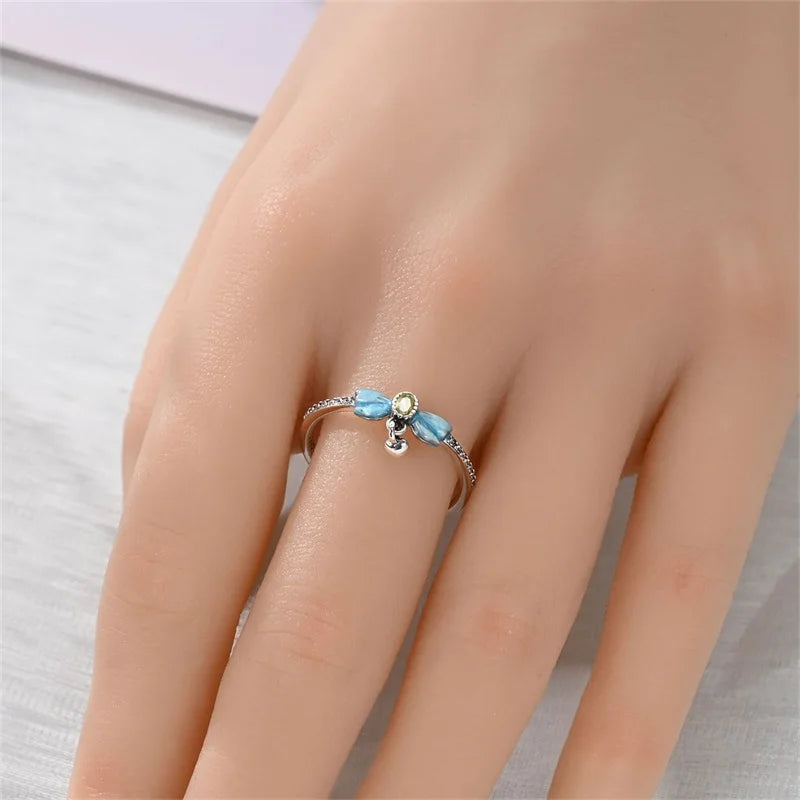 925 Sterling Silver Rings Collection | Bow, Heart, Sun, Moon & Star Zircon Rings for Women Jewelry Gift