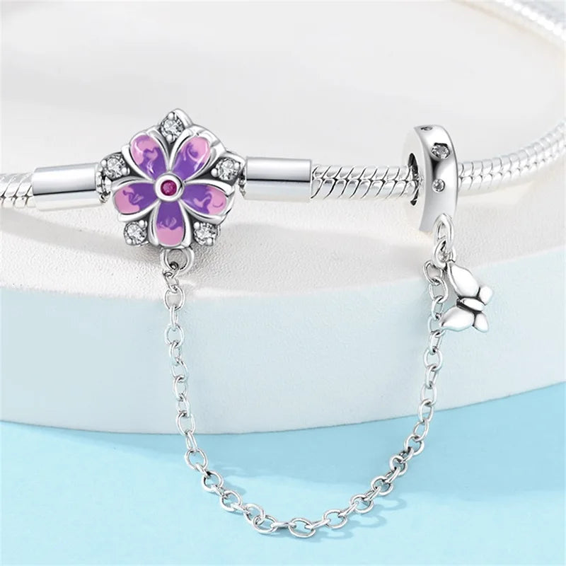 925 Sterling Silver Rainbow Leather Braided Bracelet | Eternal Love Stars & Moon Charm – DIY Women’s Beaded Jewelry Gift