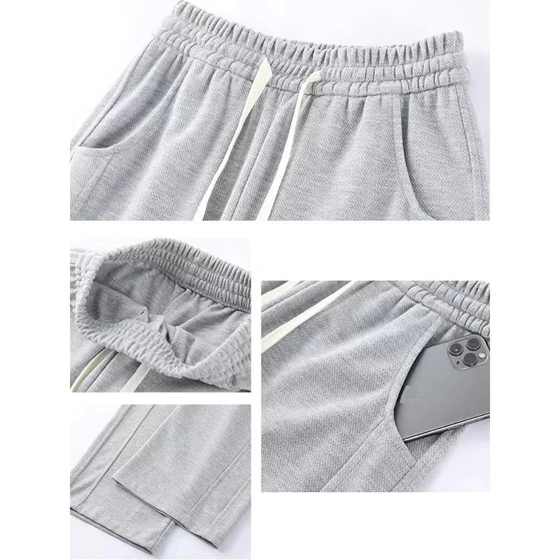 Women’s High Waisted Sweatpants | Casual Slim Fit Drawstring Pants | Korean Straight Leg Trousers