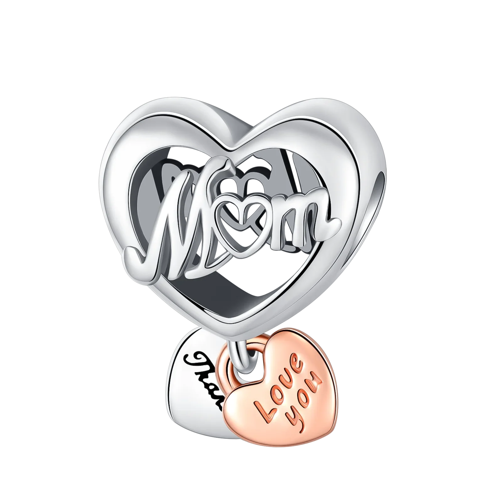 925 Sterling Silver Golden Heart Lock & Birthday Candle Charm | Fit Original Pandora Bracelet DIY Jewelry