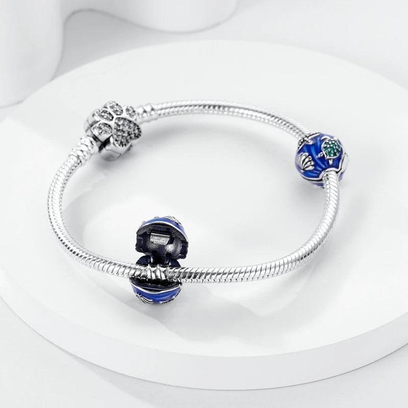 New Summer Ocean Silver Plated Sea Turtle & Starfish Shell Charm | DIY Bracelet Jewelry for Women