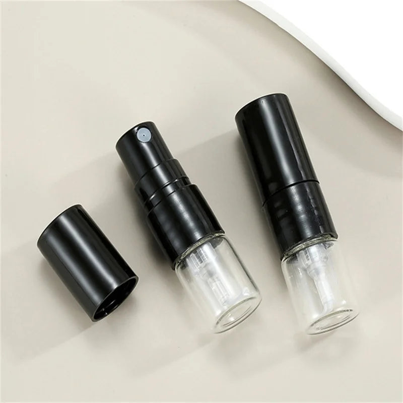20/50/100/200pcs 1ML Portable Glass Spray Bottles – Refillable Direct Pumping Sample Dispenser | Fine Mist Mini Perfume Bottles