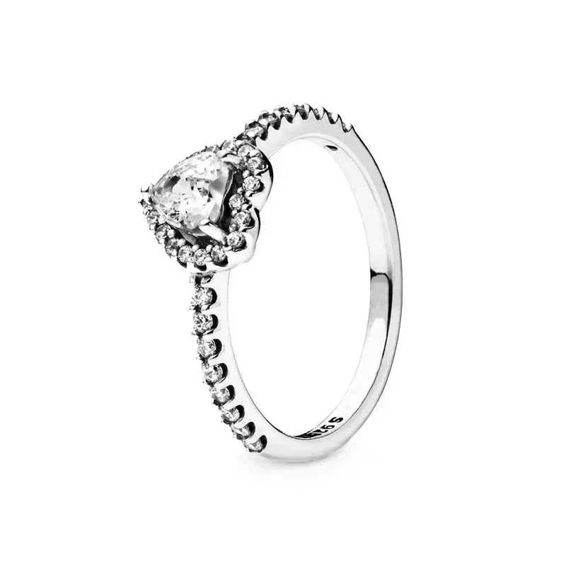 925 Sterling Silver Dazzling Crown Hearts Ring | Classic Luxury Women’s Charm Ring – Exquisite Jewelry Gift