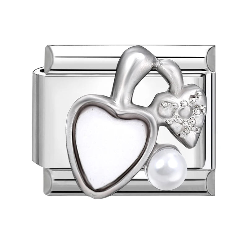 2025 Original Zircon Bow Knot Star Cherry Italian Charm | Stainless Steel 9mm Links DIY Modular Bracelet Jewelry Wholesale