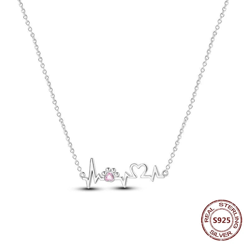 Heart to Heart Necklace 925 Sterling Silver Love Pendant Chain for Women – Wedding & Engagement Fine Jewelry