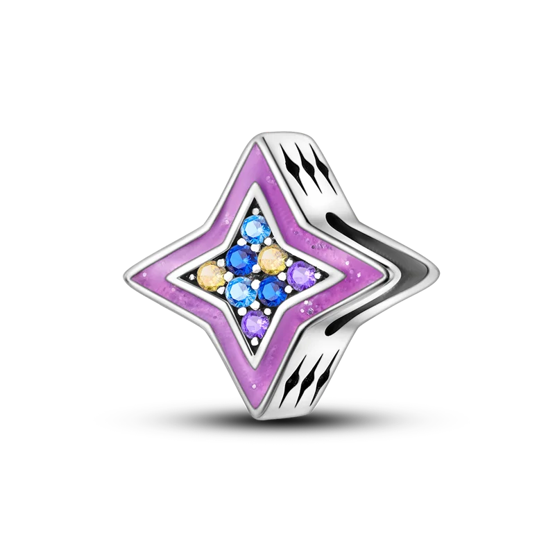 925 Sterling Silver Heart Shaped Warm Family Charm Beads Butterfly Flower Pendant