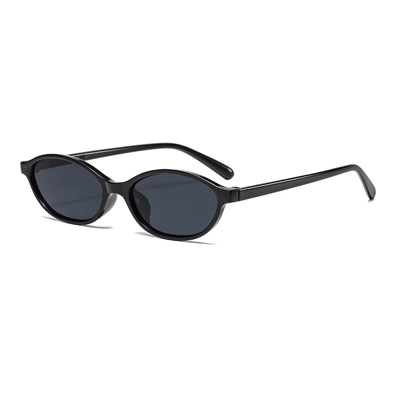 Retro Oval Frame Sunglasses – Fashion Personalized Trendy Small Frame Punk Cat Eye Sunshade Sun Protection Glasses