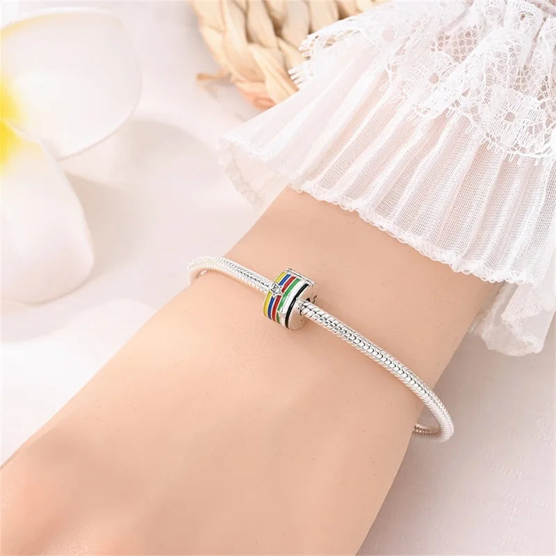 925 Sterling Silver Soccer Trophy Jersey Charm Beads – Fits 3mm Bracelets DIY Jewelry