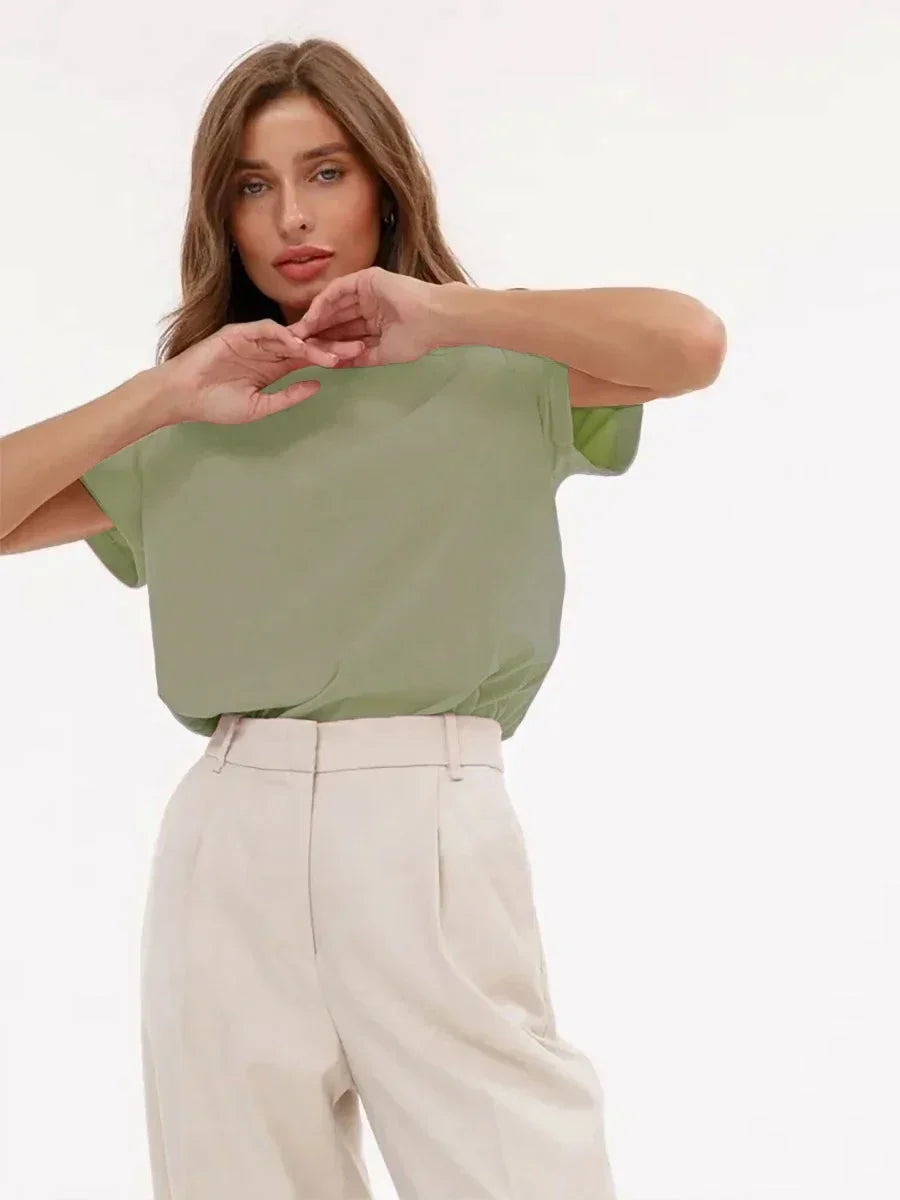 Bornladies Women’s Summer Cotton T-Shirt | Basic Solid Short Sleeve Loose Top | Fashionable Bottoming Shirt