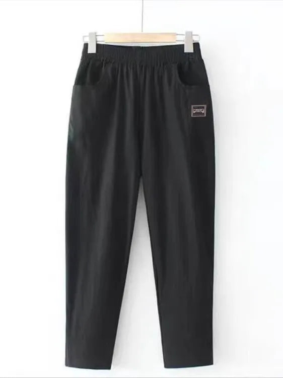 Slimming Straight Leg Cotton Linen Harem Pants – High Waist Casual Summer Trousers Women Loose Fit