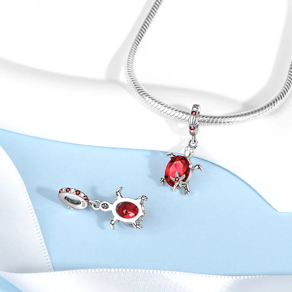 Hot Sale 925 Sterling Silver Summer Ocean Star & Turtle Dangle Charm Bead | Fit Pandora Bracelet