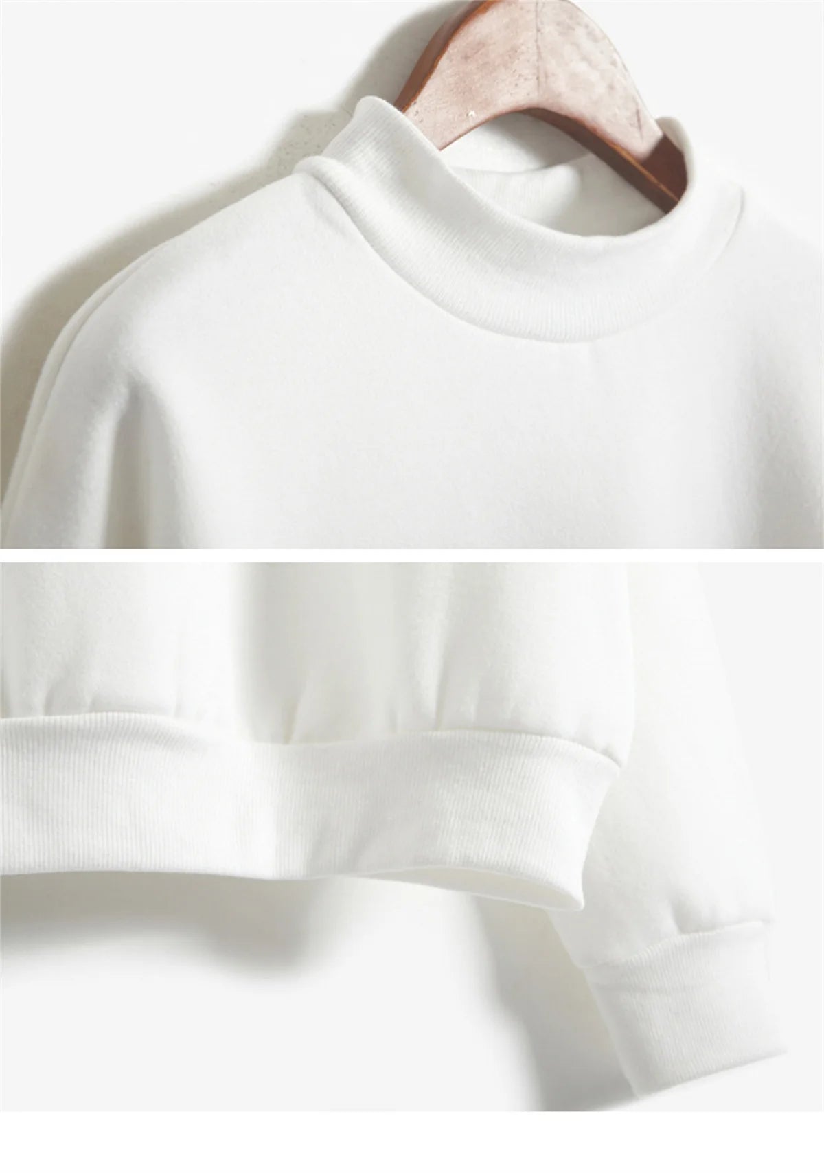 Women’s O-Neck Velvet Turtleneck Sweatshirt | Solid Color Long Sleeve Cotton Pullover | Lightweight & Breathable Workout Top