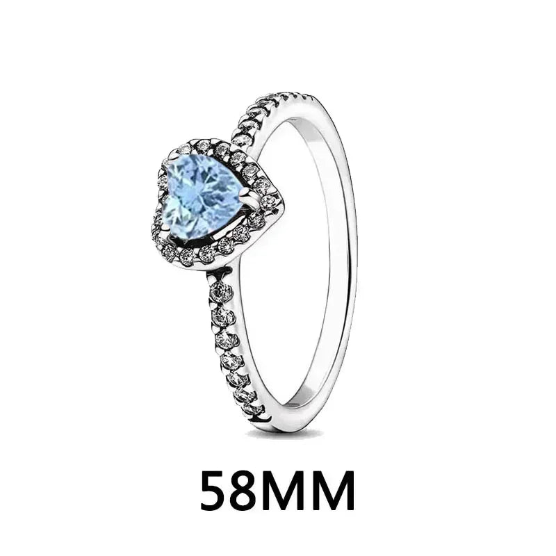 New 925 Sterling Silver Heart Jewelry Set | Pink, Red & Rainbow Earrings, Rings, Necklaces Gift Collection