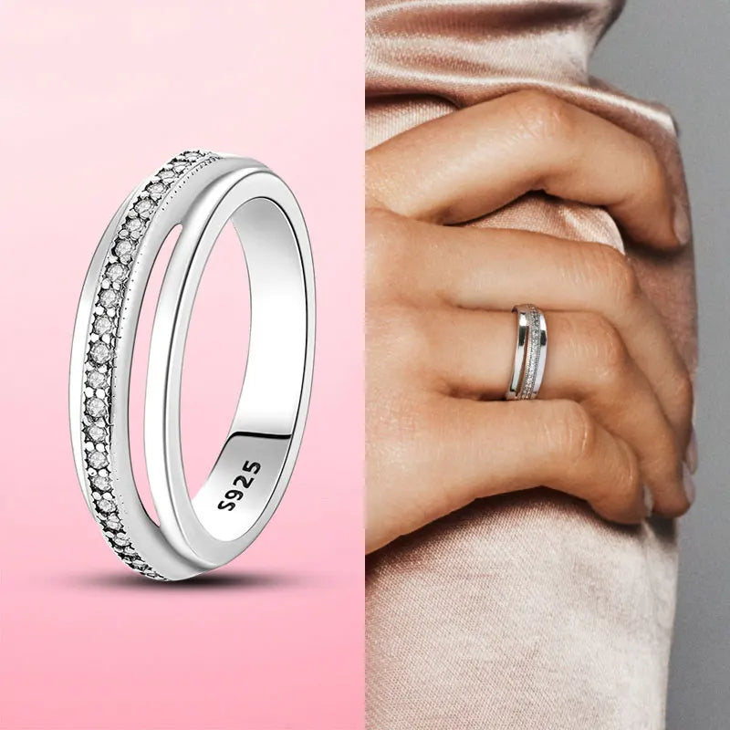 925 Silver Stackable Infinite Heart Daisy Flower Ring for Women | Sterling Silver Brand Jewelry Gift