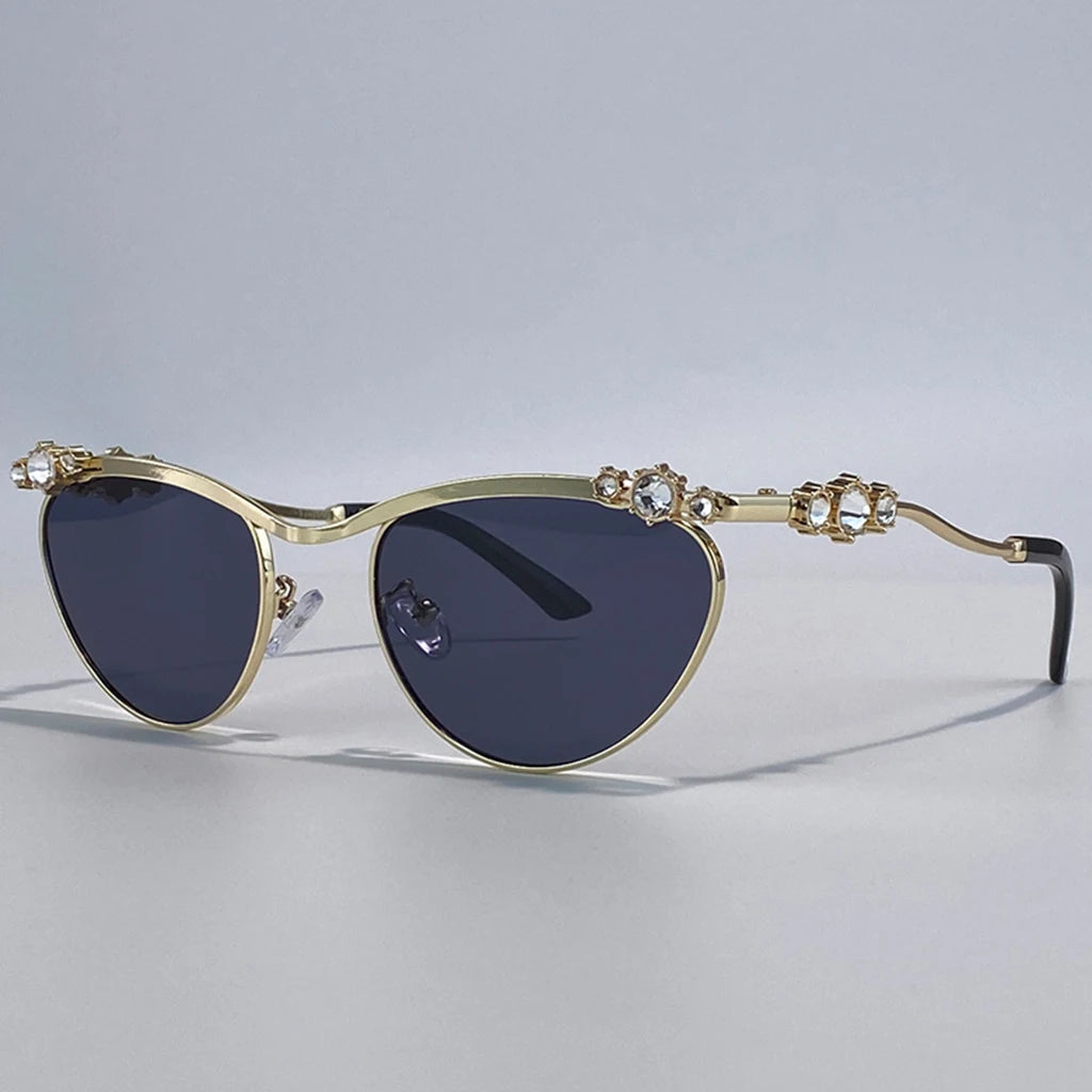 Sexy Cat Eye Punk Sunglasses for Women 2025 – Luxury Brand Metal Rhinestones Sun Glasses | Trendy Classic Shades for Ladies